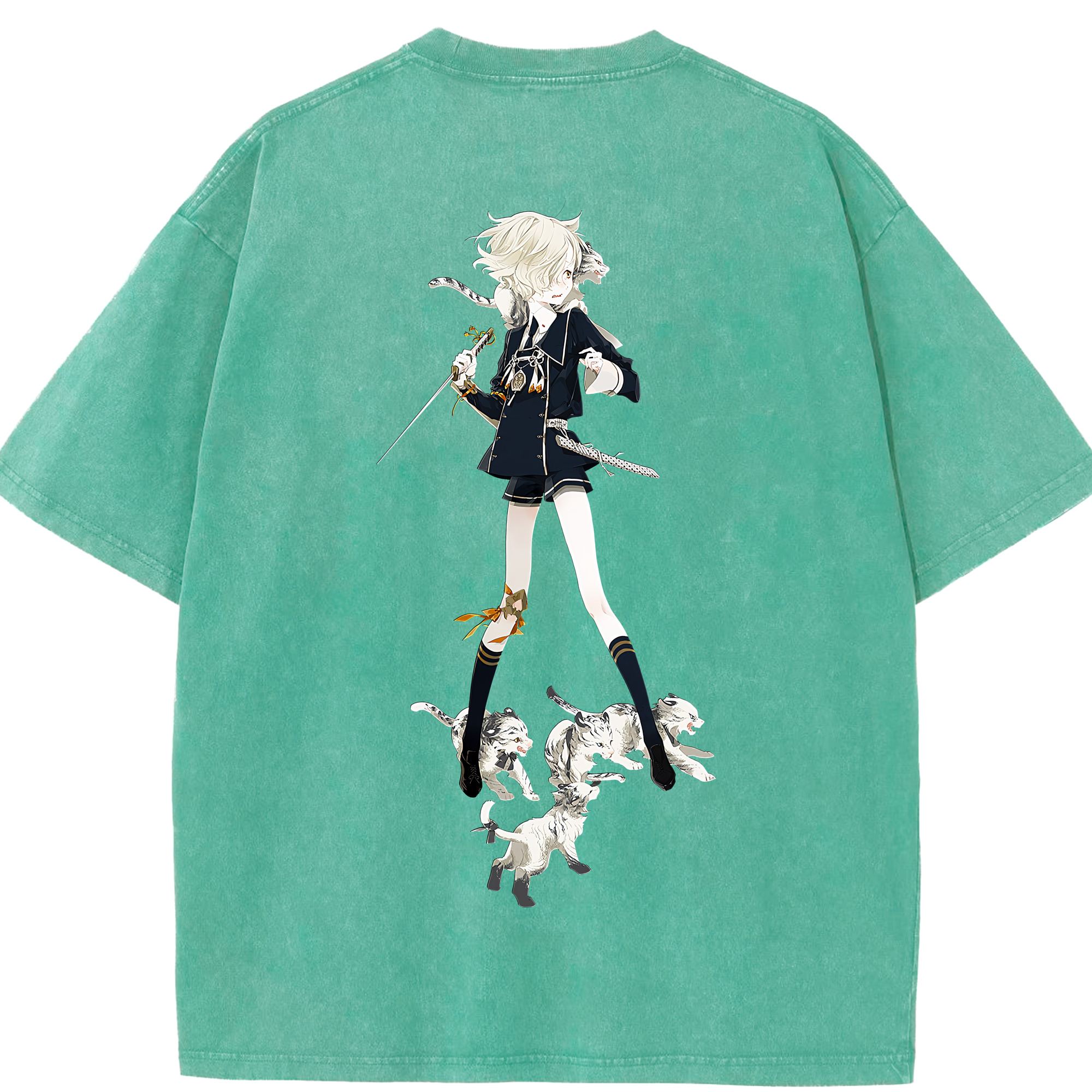 （画像用） 刀剣乱舞 Touken Ranbu 綿100% ヴィンテージ風 半袖Tシャツ（背面プリント）
